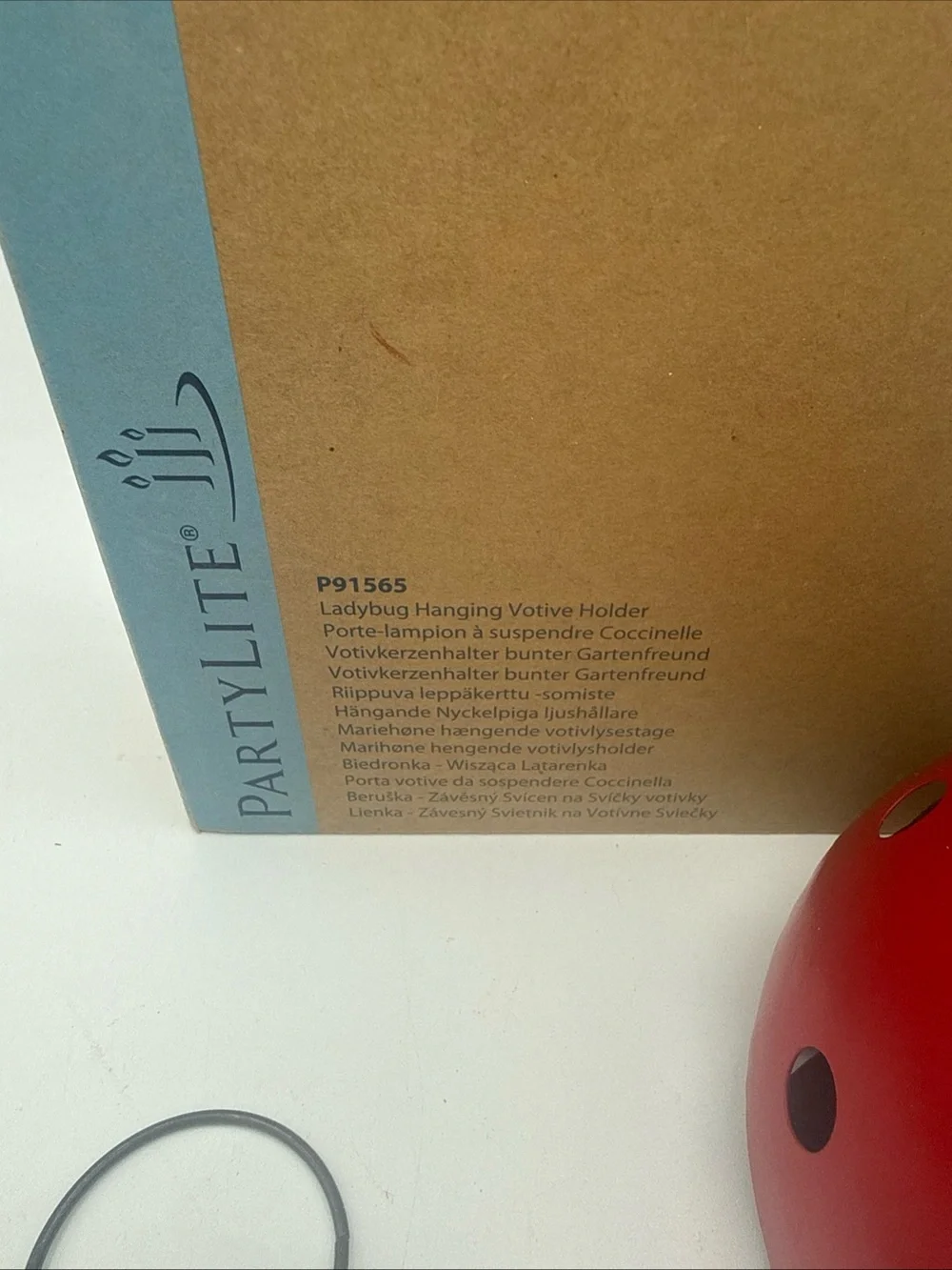 PARTYLITE Ladybug P91565 Hanging votive candle holder